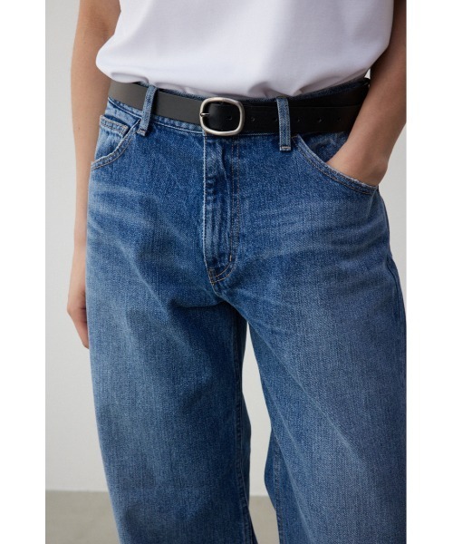 AZUL by moussy（アズールバイマウジー）の「ロングレザーナローベルト（ベルト・メンズ・ブラック/グレー・FREE）」の3枚目の写真