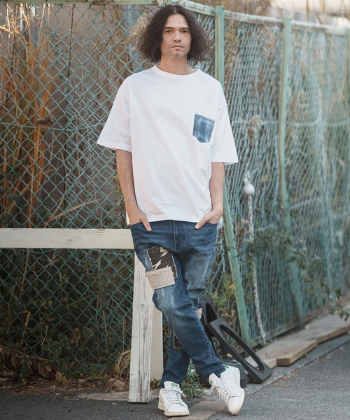 CAMBIO(カンビオ)の「mt8831- フェイクポケットプリントTシャツ(デニム)(Tシャツ/カットソー・メンズ・ネイビー/ホワイト/グレー/ブラック・S/M/L/XL)」の14枚目の写真