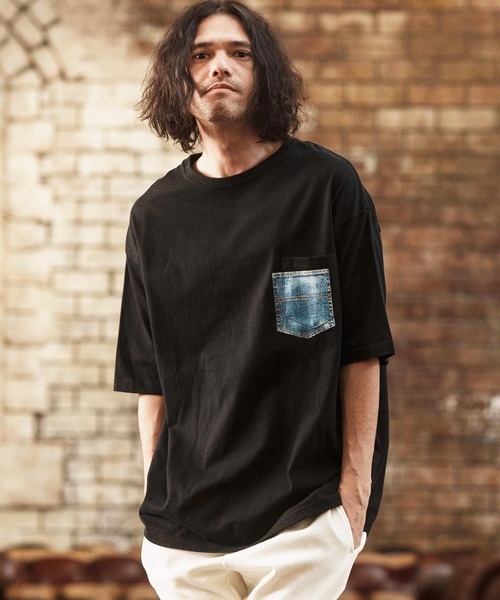 CAMBIO(カンビオ)の「mt8831- フェイクポケットプリントTシャツ(デニム)(Tシャツ/カットソー・メンズ・ネイビー/ホワイト/グレー/ブラック・S/M/L/XL)」の21枚目の写真