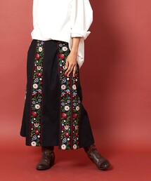 サイドフロント デニム 切り替え フレアスカート　freada フリーダ　タグ付 Freada/サイドフロント デニム 切り替え フレアスカート｜Daytona Park