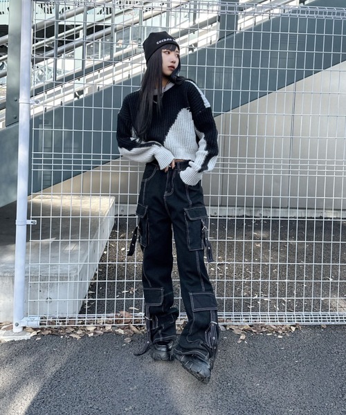 B238【W42】【中古美品】極太 ブラックデニムパンツ ストリートファッション B238【W42】【中古美品】極太 ブラックデニムパンツ ストリート