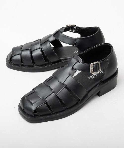 glabella（グラベラ）の「スクエアトゥ ヒールアップ グルカサンダル（サンダル・メンズ・ブラック・S/M/L）」の3枚目の写真