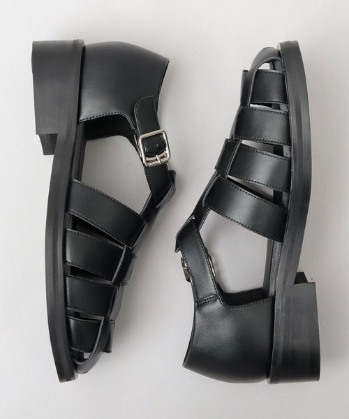 glabella（グラベラ）の「スクエアトゥ ヒールアップ グルカサンダル（サンダル・メンズ・ブラック・S/M/L）」の5枚目の写真