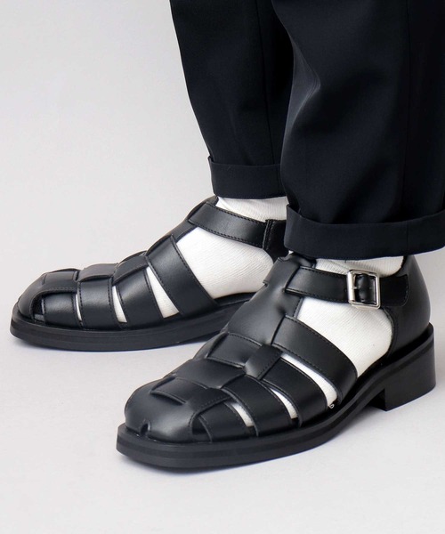 glabella（グラベラ）の「スクエアトゥ ヒールアップ グルカサンダル（サンダル・メンズ・ブラック・S/M/L）」の18枚目の写真