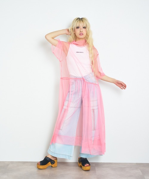 ANNA SUI NYC（アナ スイ エヌ ワイ シー）の「ANNA SUI NYC チュールモックネックドレス（ワンピース・レディース・イエロー/ミント/ピンク/ブラック・FREE）」の4枚目の写真