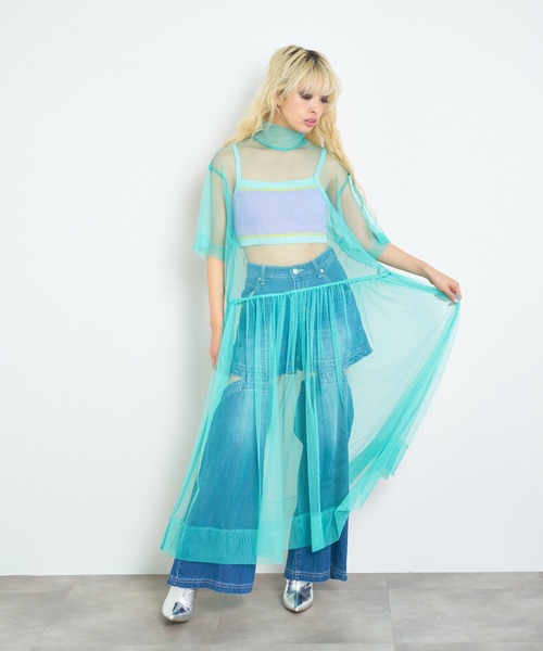 ANNA SUI NYC（アナ スイ エヌ ワイ シー）の「ANNA SUI NYC チュールモックネックドレス（ワンピース・レディース・イエロー/ミント/ピンク/ブラック・FREE）」の10枚目の写真