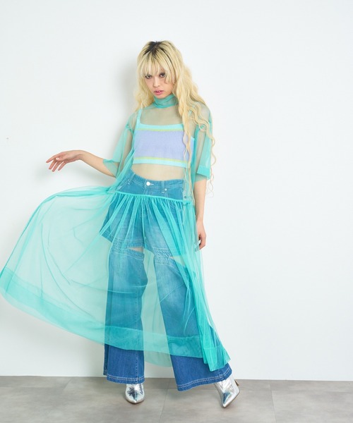 ANNA SUI NYC（アナ スイ エヌ ワイ シー）の「ANNA SUI NYC チュールモックネックドレス（ワンピース・レディース・イエロー/ミント/ピンク/ブラック・FREE）」の11枚目の写真