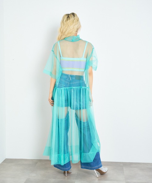 ANNA SUI NYC（アナ スイ エヌ ワイ シー）の「ANNA SUI NYC チュールモックネックドレス（ワンピース・レディース・イエロー/ミント/ピンク/ブラック・FREE）」の13枚目の写真