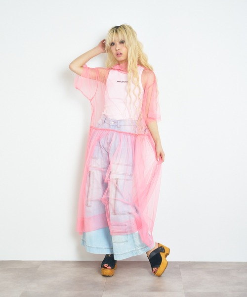 ANNA SUI NYC（アナ スイ エヌ ワイ シー）の「ANNA SUI NYC チュールモックネックドレス（ワンピース・レディース・イエロー/ミント/ピンク/ブラック・FREE）」の20枚目の写真