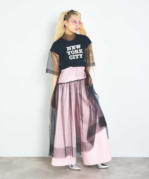 ANNA SUI NYC（アナ スイ エヌ ワイ シー）の「ANNA SUI NYC チュールモックネックドレス（ワンピース・レディース・イエロー/ミント/ピンク/ブラック・FREE）」の6枚目の写真