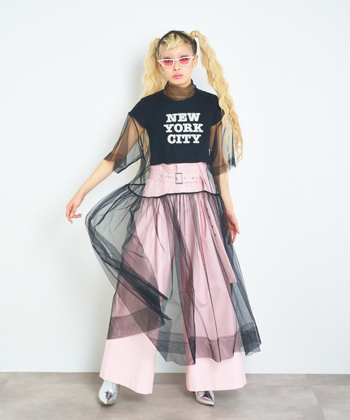 ANNA SUI NYC（アナ スイ エヌ ワイ シー）の「ANNA SUI NYC チュールモックネックドレス（ワンピース・レディース・イエロー/ミント/ピンク/ブラック・FREE）」の7枚目の写真