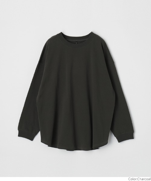 coca(coca)(コカ)の「メンズ 天竺ドロップテールロングTシャツ(Tシャツ/カットソー・メンズ・ホワイト/チャコール/ライトベージュ/ライトブルー・M/L/XL)」の2枚目の写真