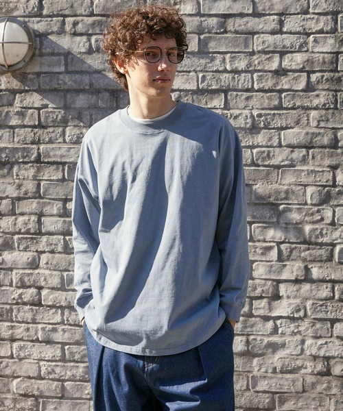 coca(coca)(コカ)の「メンズ 天竺ドロップテールロングTシャツ(Tシャツ/カットソー・メンズ・ホワイト/チャコール/ライトベージュ/ライトブルー・M/L/XL)」の4枚目の写真