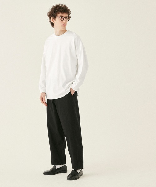 coca(coca)(コカ)の「メンズ 天竺ドロップテールロングTシャツ(Tシャツ/カットソー・メンズ・ホワイト/チャコール/ライトベージュ/ライトブルー・M/L/XL)」の5枚目の写真
