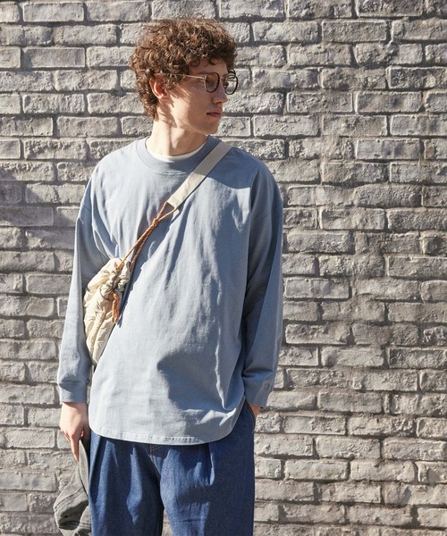 coca(coca)(コカ)の「メンズ 天竺ドロップテールロングTシャツ(Tシャツ/カットソー・メンズ・ホワイト/チャコール/ライトベージュ/ライトブルー・M/L/XL)」の13枚目の写真