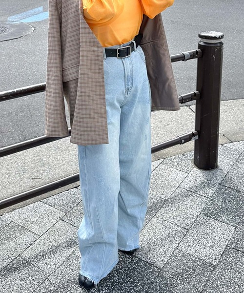 archives（アルシーヴ）の「〈limited〉CURVE DENIM（デニムパンツ・レディース・サックスブルー/ロイヤルブルー・MEDIUM/SMALL）」の2枚目の写真