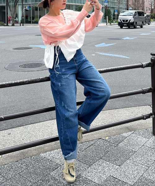 archives（アルシーヴ）の「〈limited〉CURVE DENIM（デニムパンツ・レディース・サックスブルー/ロイヤルブルー・MEDIUM/SMALL）」の5枚目の写真