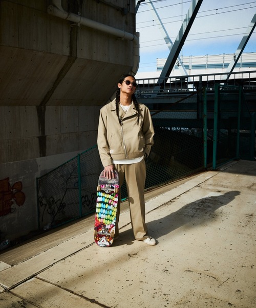 Schott（ショット）の「Schott/ショット/× Dickies/ディッキーズ/FADE DOUBLE RIDERS/フェード ダブルライダース（ブルゾン・メンズ・ネイビー/チャコールグレー/カーキ・L/M/XL）」の5枚目の写真