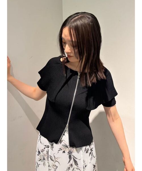 LAGUNAMOON（ラグナムーン）の「ZIPニットプルオーバー（ニット/セーター・レディース・グレー/ブラック/アイボリー・FREE）」の13枚目の写真