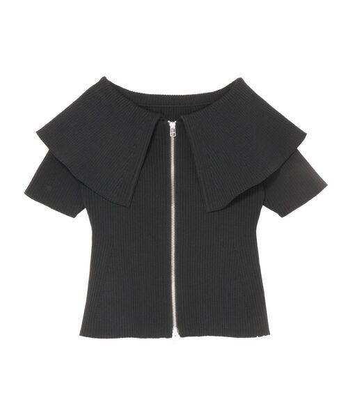 LAGUNAMOON（ラグナムーン）の「ZIPニットプルオーバー（ニット/セーター・レディース・グレー/ブラック/アイボリー・FREE）」の6枚目の写真