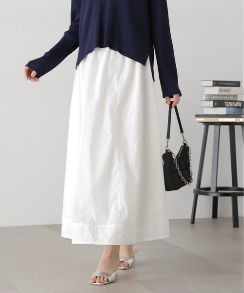 N.（N. Natural Beauty Basic）（エヌエヌナチュラルビューティーベーシック）の「◆ボリュームフレアスカート（スカート・レディース・チャコールグレー/オフホワイト/オレンジ・MEDIUM）」の9枚目の写真