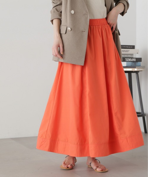 N.（N. Natural Beauty Basic）（エヌエヌナチュラルビューティーベーシック）の「◆ボリュームフレアスカート（スカート・レディース・チャコールグレー/オフホワイト/オレンジ・MEDIUM）」の15枚目の写真