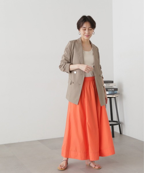 N.（N. Natural Beauty Basic）（エヌエヌナチュラルビューティーベーシック）の「◆ボリュームフレアスカート（スカート・レディース・チャコールグレー/オフホワイト/オレンジ・MEDIUM）」の16枚目の写真