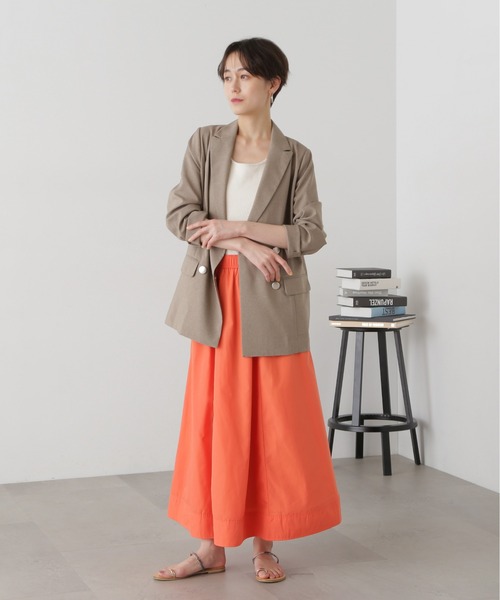 N.（N. Natural Beauty Basic）（エヌエヌナチュラルビューティーベーシック）の「◆ボリュームフレアスカート（スカート・レディース・チャコールグレー/オフホワイト/オレンジ・MEDIUM）」の17枚目の写真