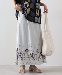 EMAGO きつね裾刺繍スカート
