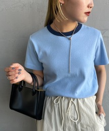 [NOIR FABRIK/ヌワールファブリック] コットンフライス 5分袖クルーネックTシャツ