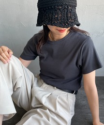[NOIR FABRIK/ヌワールファブリック] コットンフライス 5分袖クルーネックTシャツ