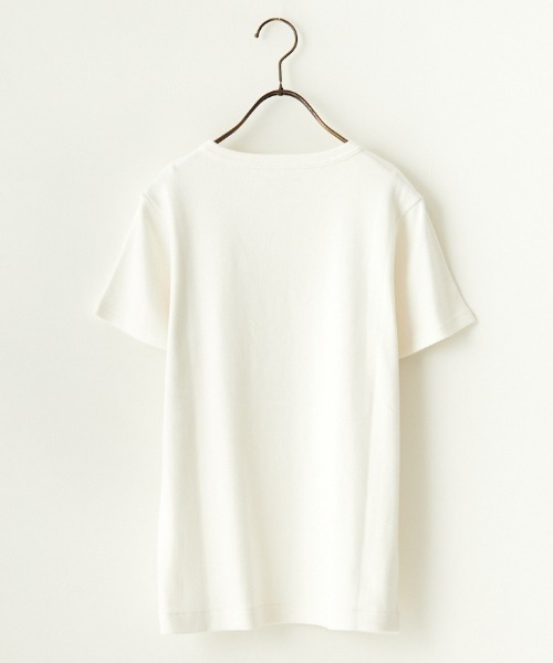NOIR FABRIK（ヌワールファブリック）の「[NOIR FABRIK/ヌワールファブリック] コットンフライス 5分袖クルーネックTシャツ（Tシャツ/カットソー・レディース・オフホワイト/サックスブルー/スミクロ/ネイビー・0/1）」の5枚目の写真