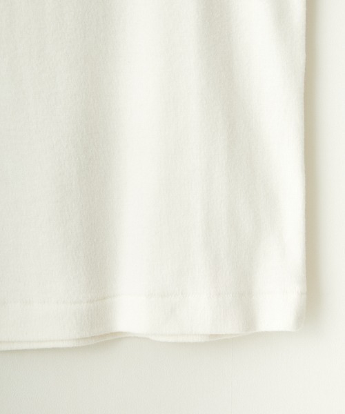 NOIR FABRIK（ヌワールファブリック）の「[NOIR FABRIK/ヌワールファブリック] コットンフライス 5分袖クルーネックTシャツ（Tシャツ/カットソー・レディース・オフホワイト/サックスブルー/スミクロ/ネイビー・0/1）」の8枚目の写真