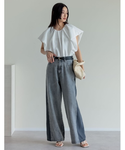 Re:EDIT（リエディ）の「[大きいサイズ有]細ストラップスクエアトゥトングサンダル（サンダル・レディース・ブラック/シルバー/ホワイト/ゴールド・SMALL/MEDIUM/LARGE/X-LARGE/XX-LARGE）」の22枚目の写真