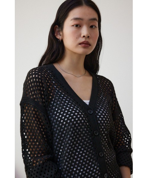 AZUL by moussy（アズールバイマウジー）の「メッシュカーデ（カーディガン/ボレロ・レディース・アイボリー/ブラック/ライトブルー/グレー・FREE）」の16枚目の写真