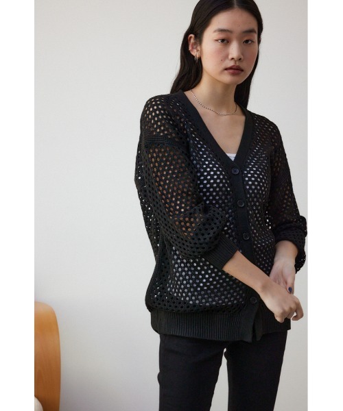 AZUL by moussy（アズールバイマウジー）の「メッシュカーデ（カーディガン/ボレロ・レディース・アイボリー/ブラック/ライトブルー/グレー・FREE）」の17枚目の写真