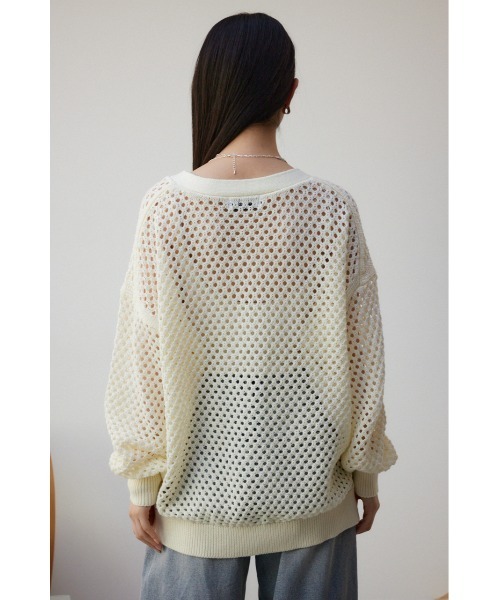 AZUL by moussy（アズールバイマウジー）の「メッシュカーデ（カーディガン/ボレロ・レディース・アイボリー/ブラック/ライトブルー/グレー・FREE）」の10枚目の写真