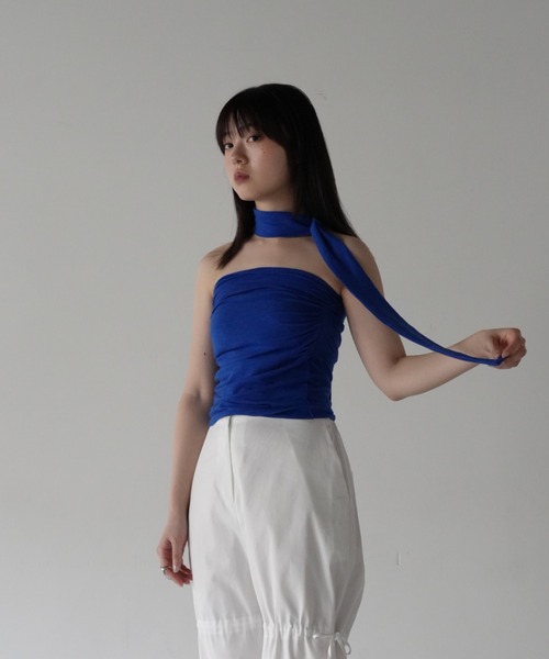 Uenui（ウニュイ）の「【ZOZO限定】リボン ビスチェ トップス チューブトップ ベアトップ（Tシャツ/カットソー・レディース・ブルー/ホワイト/ブラウン・FREE）」の15枚目の写真