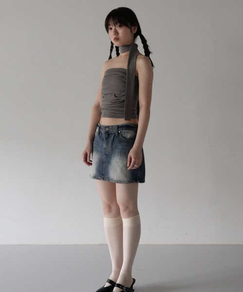 Uenui（ウニュイ）の「【ZOZO限定】リボン ビスチェ トップス チューブトップ ベアトップ（Tシャツ/カットソー・レディース・ブルー/ホワイト/ブラウン・FREE）」の14枚目の写真