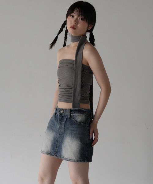 Uenui（ウニュイ）の「【ZOZO限定】リボン ビスチェ トップス チューブトップ ベアトップ（Tシャツ/カットソー・レディース・ブルー/ホワイト/ブラウン・FREE）」の12枚目の写真