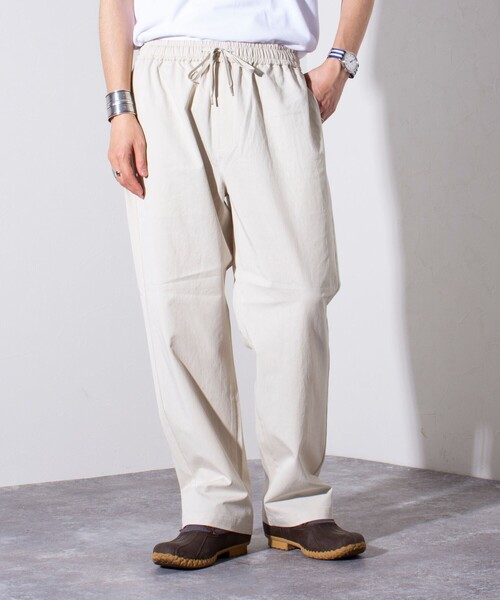 GLOSTER（グロスター）の「【GLOSTER/グロスター】GOODNESS イージーパンツ シェフパンツ (無地/チェック)（その他パンツ・メンズ・グリーン/グリーン系その他/キナリ/ベージュ/インディゴブルー/サックスブルー/ブラック・M/S/L）」の2枚目の写真