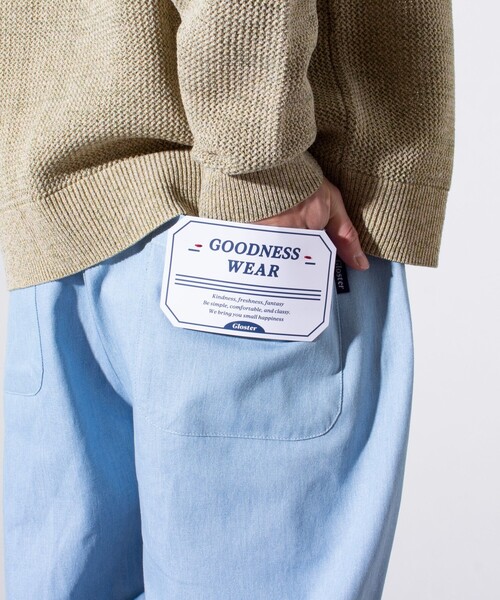 GLOSTER（グロスター）の「【GLOSTER/グロスター】GOODNESS イージーパンツ シェフパンツ (無地/チェック)（その他パンツ・メンズ・グリーン/グリーン系その他/キナリ/ベージュ/インディゴブルー/サックスブルー/ブラック・M/S/L）」の17枚目の写真