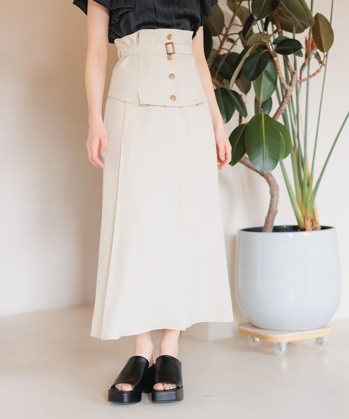 mysty woman（ミスティウーマン）の「［追加1］2wayコルセットsetスカート 113537（スカート・レディース・アイボリー/オリーブ/チャコールグレー・FREE）」の2枚目の写真