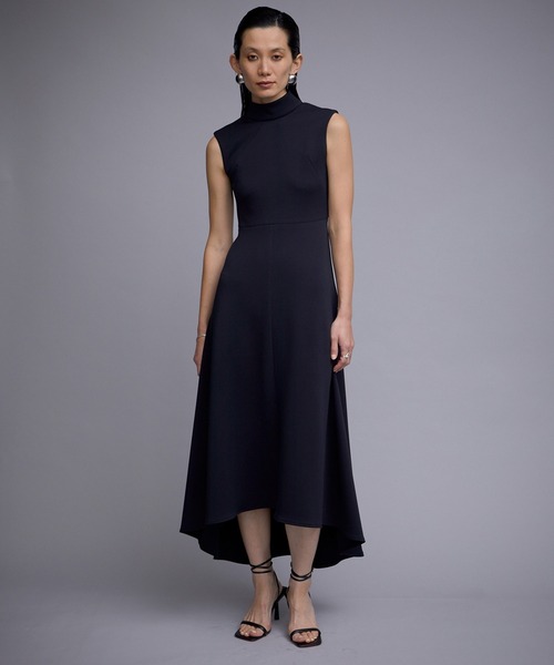 THINGS THAT MATTER（シングス ザット マター）の「SPONDISH JERSEY LONG FLARE DRESS / スポンディッシュジャージロングフレアドレス（ワンピース・レディース・ブラック/グリーン・1/2）」の6枚目の写真