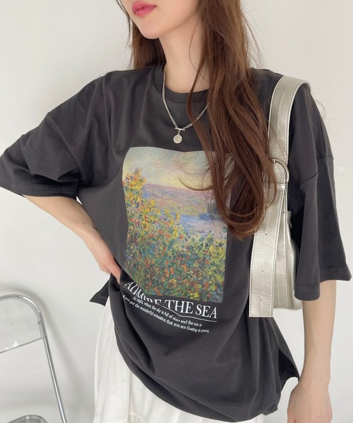 新品未使用 Harikae フォトプリントカットソー セール】絵画プリント ビッグTシャツ（Tシャツ/カットソー