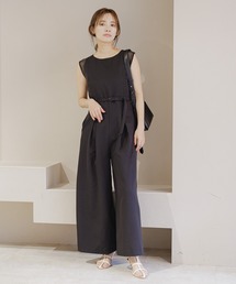 mysty woman | シアーショルダーサロペ 120668(つなぎ/オールインワン)