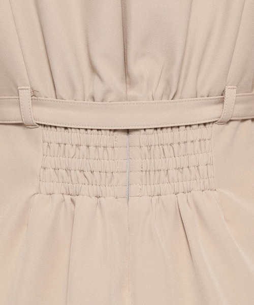 mysty woman（ミスティウーマン）の「シアーショルダーサロペ　120668（つなぎ/オールインワン・レディース・ブラック/ライトベージュ・FREE）」の6枚目の写真