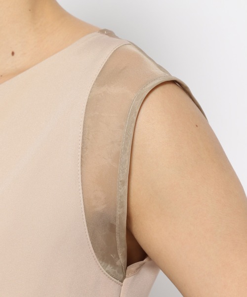 mysty woman（ミスティウーマン）の「シアーショルダーサロペ　120668（つなぎ/オールインワン・レディース・ブラック/ライトベージュ・FREE）」の8枚目の写真