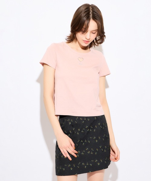 DEICY(デイシー)の「ハートカットアウトTシャツ(Tシャツ/カットソー・レディース・ピンク/ベージュ/オフホワイト・FREE)」の8枚目の写真