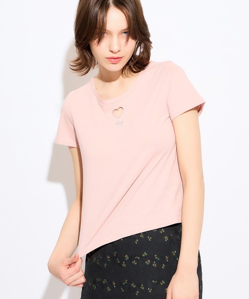 DEICY(デイシー)の「ハートカットアウトTシャツ(Tシャツ/カットソー・レディース・ピンク/ベージュ/オフホワイト・FREE)」の9枚目の写真